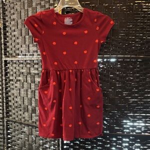 Cat & Jack Red Dress with Orange Dots